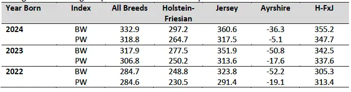 Heifer Averages - Jan 2025