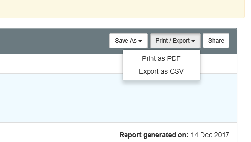 Reports CSV print