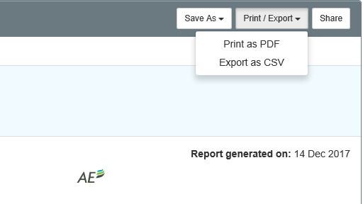 Reports - Export CSV